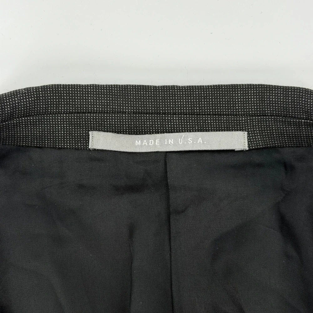Hickey Freeman Blazer Mens 44S Charcoal Grey Worsted Wool 2 Button Sport Coat